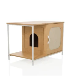 KITTYHOME 1 - Katzenhaus Weiß/Buche