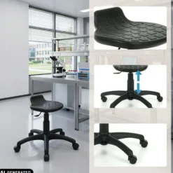 Labsto - Laborstuhl Schwarz
