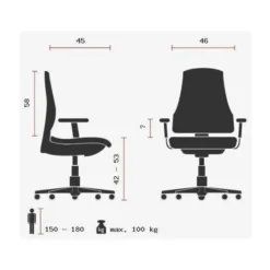LADY SITNESS C K2 - Profi Bürostuhl Schwarz