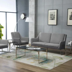 LAGUN | 3-Sitzer - Lounge Sofa Hellgrau/Dunkelgrau