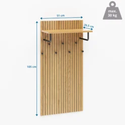 LINNO SPACE - Wandgarderobe Eiche/Schwarz