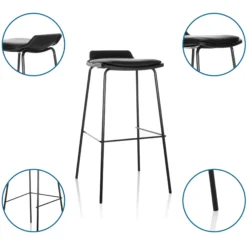 LONSO 10 - Barhocker Schwarz