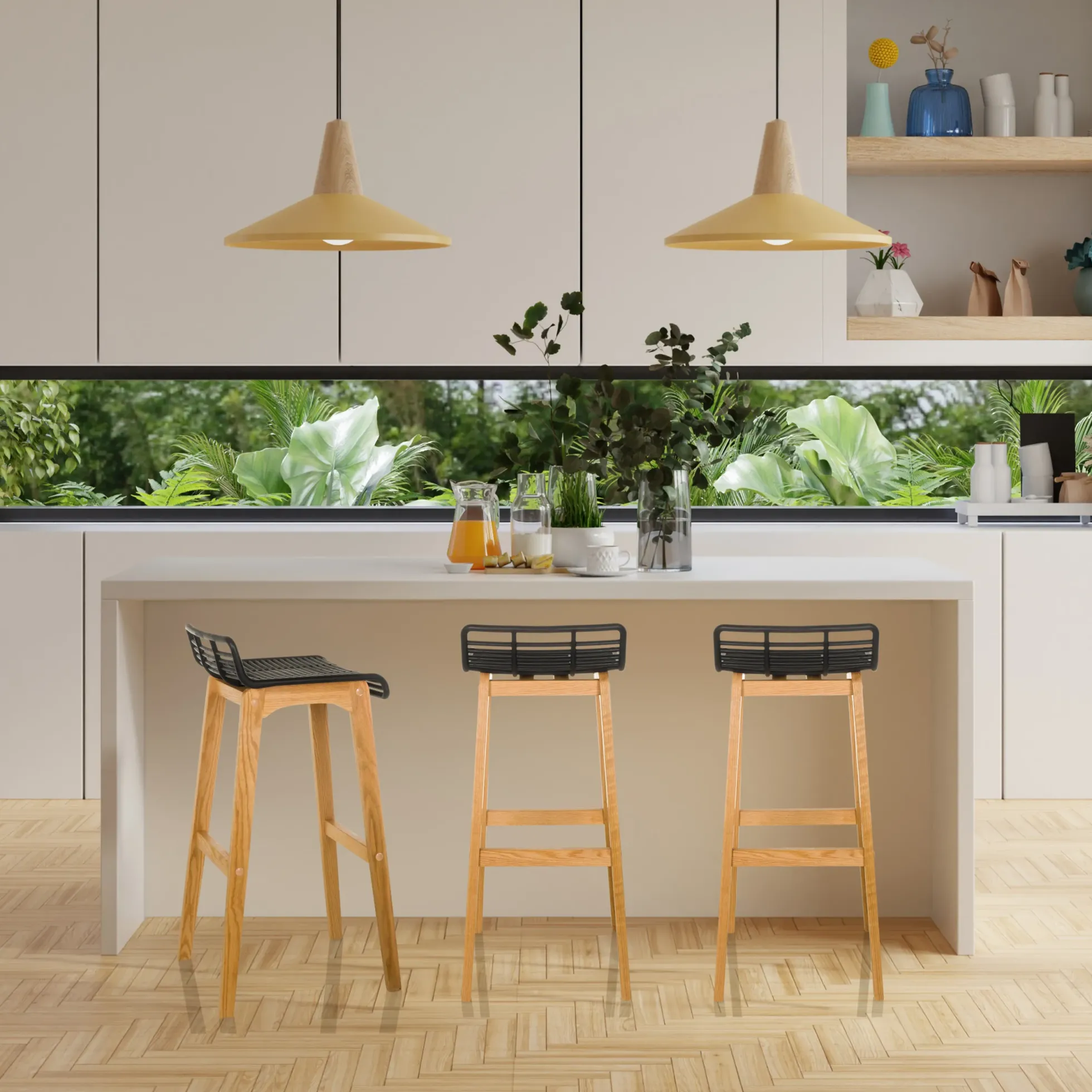 LONSO W - Barhocker Eiche/Schwarz