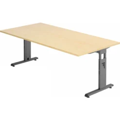 MEGA 2E G | Schreibtisch 200 x 100 höhenverstellbar Ahorn/Graphit