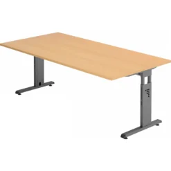 MEGA 2E G | Schreibtisch 200 x 100 höhenverstellbar Buche/Graphit