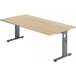 MEGA 2E G | Schreibtisch 200 x 100 höhenverstellbar Eiche/Graphit