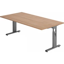 MEGA 2E G | Schreibtisch 200 x 100 höhenverstellbar Nussbaum/Graphit