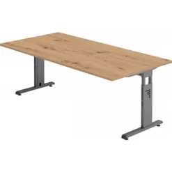 MEGA 2E G | Schreibtisch 200 x 100 höhenverstellbar Asteiche/Graphit