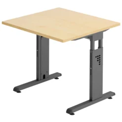 MEGA 8 G | Schreibtisch 80 x 80 höhenverstellbar Ahorn/Graphit