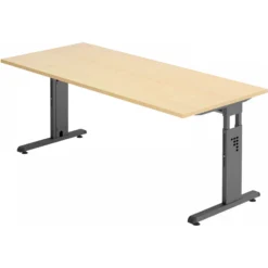 MEGA 19 G | Schreibtisch 180 x 80 höhenverstellbar Ahorn/Graphit