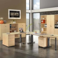 MEGA 12 G | Schreibtisch 120 x 80 höhenverstellbar Ahorn/Graphit