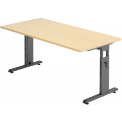 MEGA 16 G | Schreibtisch 160 x 80 höhenverstellbar Ahorn/Graphit
