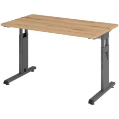 MEGA 612 G | Schreibtisch 120 x 67 höhenverstellbar Asteiche/Graphit