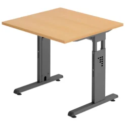 MEGA 8 G | Schreibtisch 80 x 80 höhenverstellbar Buche/Graphit