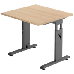 MEGA 8 G | Schreibtisch 80 x 80 höhenverstellbar Eiche/Graphit