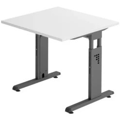MEGA 8 G | Schreibtisch 80 x 80 höhenverstellbar Weiß/Graphit