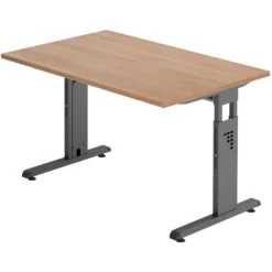 MEGA 12 G | Schreibtisch 120 x 80 höhenverstellbar Nussbaum/Graphit