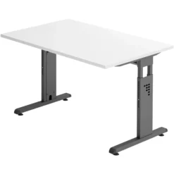 MEGA 12 G | Schreibtisch 120 x 80 höhenverstellbar Weiß/Graphit