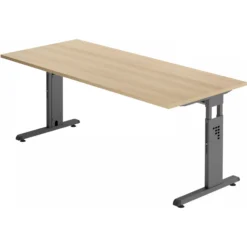 MEGA 19 G | Schreibtisch 180 x 80 höhenverstellbar Eiche/Graphit