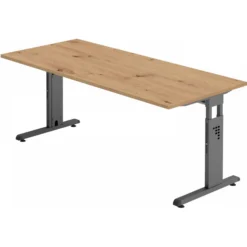 MEGA 19 G | Schreibtisch 180 x 80 höhenverstellbar Asteiche/Graphit