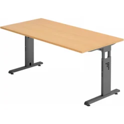 MEGA 16 G | Schreibtisch 160 x 80 höhenverstellbar Buche/Graphit