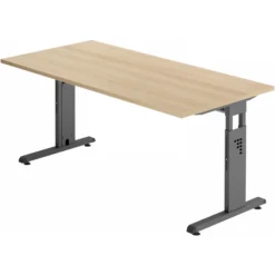 MEGA 16 G | Schreibtisch 160 x 80 höhenverstellbar Eiche/Graphit