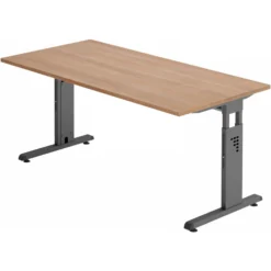 MEGA 16 G | Schreibtisch 160 x 80 höhenverstellbar Nussbaum/Graphit