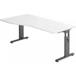 MEGA 18 G | Schreibtisch 180 x 100 höhenverstellbar Weiß/Graphit