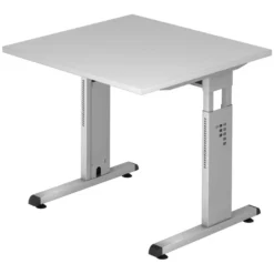 MEGA 8 S | Schreibtisch 80 x 80 höhenverstellbar Grau/Silber