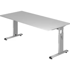 MEGA 19 S | Schreibtisch 180 x 80 höhenverstellbar Grau/Silber