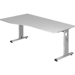 MEGA 18 S | Schreibtisch 180 x 100 höhenverstellbar Grau/Silber