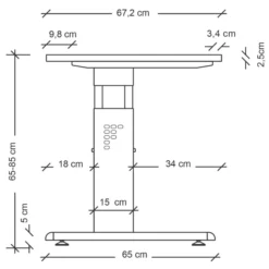 MEGA 614 S | Schreibtisch 140 x 67 höhenverstellbar Asteiche/Silber