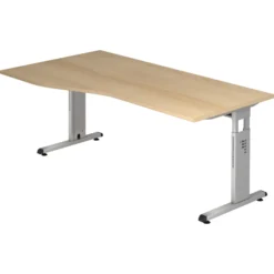 MEGA 18 S | Schreibtisch 180 x 100 höhenverstellbar Eiche/Silber