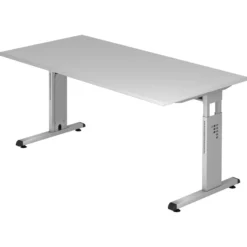 MEGA 16 S | Schreibtisch 160 x 80 höhenverstellbar Grau/Silber
