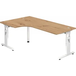 MEGA 82 W | Schreibtisch Asteiche/Weiß