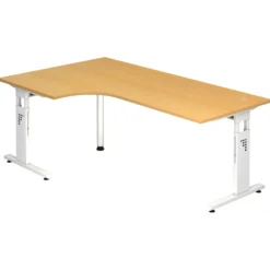 MEGA 82 W | Schreibtisch Buche/Weiß