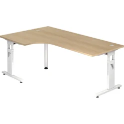 MEGA 82 W | Schreibtisch Eiche/Weiß