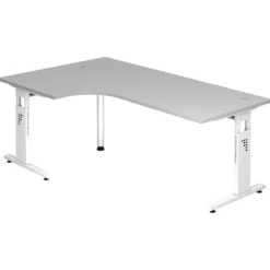 MEGA 82 W | Schreibtisch Grau/Weiß