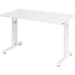 MEGA 612 W | Schreibtisch 120 x 67 höhenverstellbar Weiß/Weiß