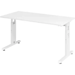 MEGA 614 W | Schreibtisch 140 x 67 höhenverstellbar Weiß/Weiß