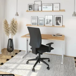 MEGA 614 W | Schreibtisch 140 x 67 höhenverstellbar Asteiche/Weiß