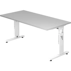 MEGA 16 W | Schreibtisch 160 x 80 höhenverstellbar Grau/Weiß