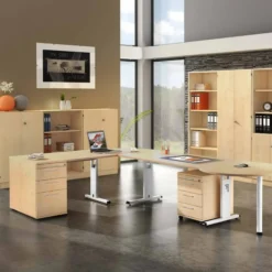 MEGA 12 W | Schreibtisch 120 x 80 höhenverstellbar Grau/Weiß