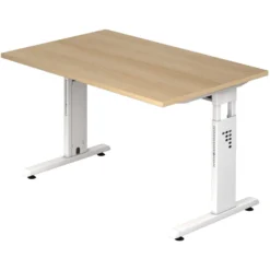 MEGA 12 W | Schreibtisch 120 x 80 höhenverstellbar Eiche/Weiß