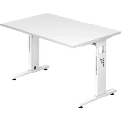 MEGA 12 W | Schreibtisch 120 x 80 höhenverstellbar Weiß/Weiß