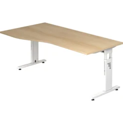 MEGA 18 W | Schreibtisch 180 x 100 höhenverstellbar Eiche/Weiß