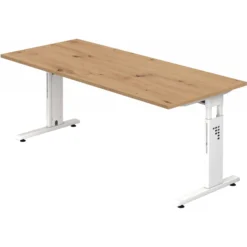 MEGA 19 W 180 x 80 höhenverstellbar Asteiche/Weiß