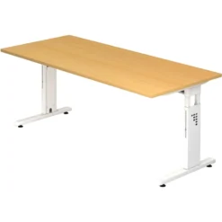 MEGA 19 W 180 x 80 höhenverstellbar Buche/Weiß