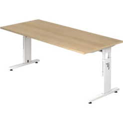 MEGA 19 W 180 x 80 höhenverstellbar Eiche/Weiß
