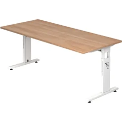 MEGA 19 W 180 x 80 höhenverstellbar Nussbaum/Weiß
